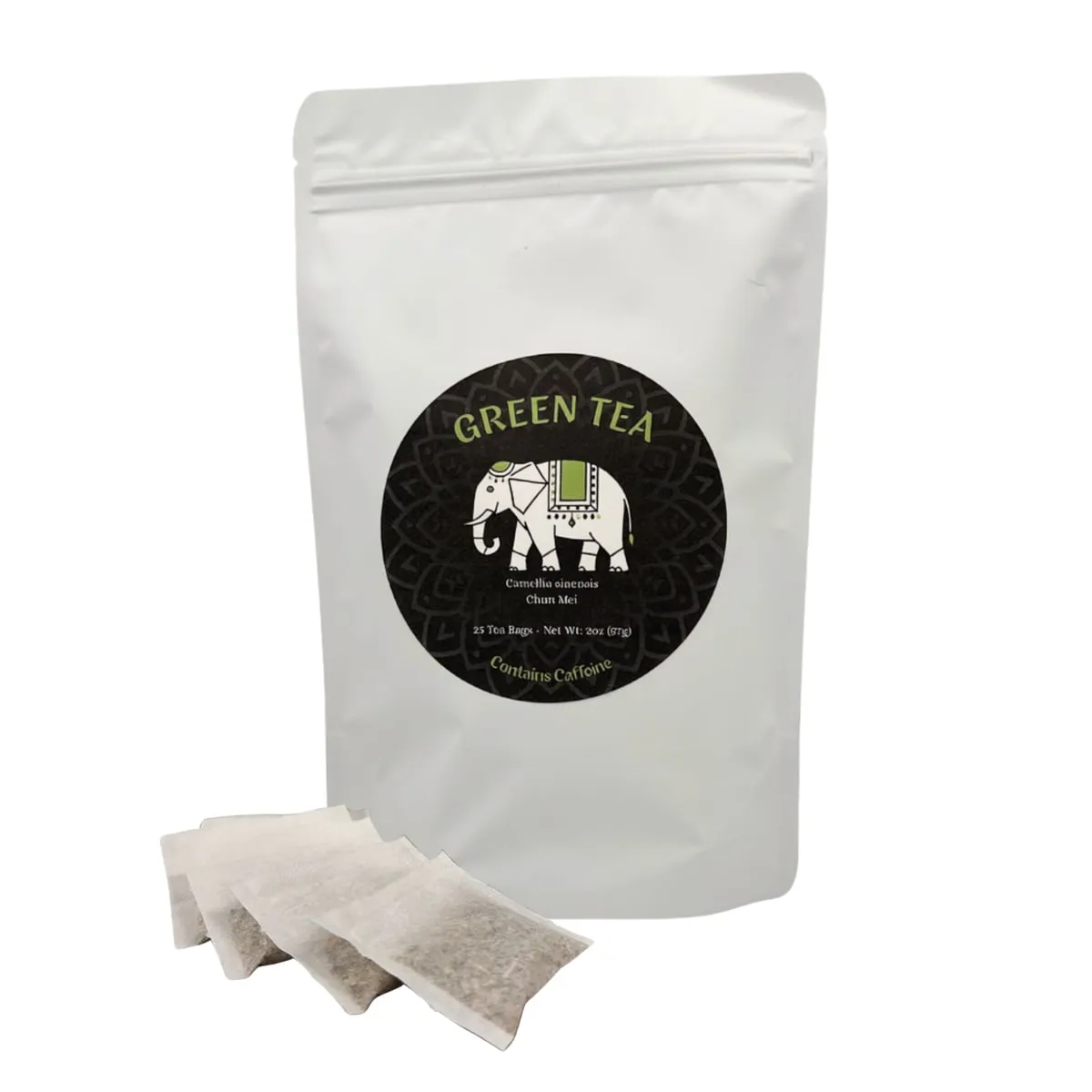 Green Tea, Tea Bags — 25 count resealable pouch, Herb Stomp packaging