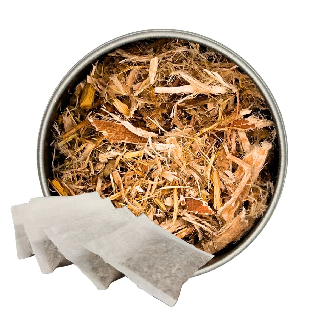 Immune Tea, Tea Bags: tea in a round dish with paper sachets alongside it